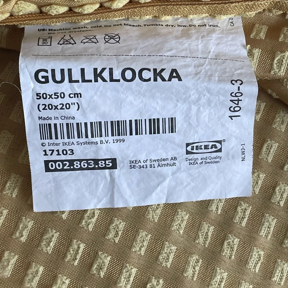 Ikea Gullklocka Yellow Chenille Cushion Cover 20